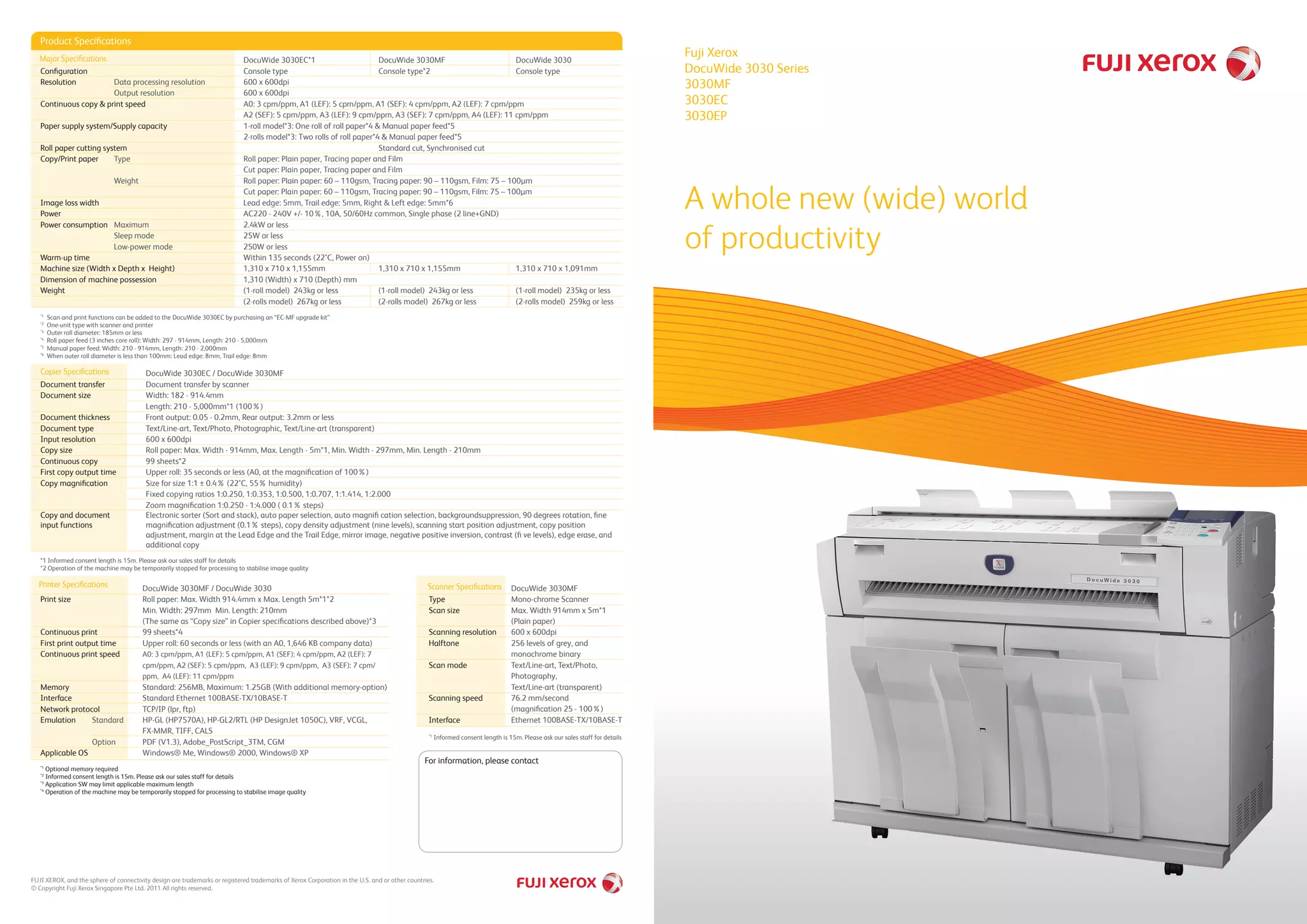 Fuji Xerox DocuWide 3030 Series 3030MF 3030EC 3030EP | PDF
