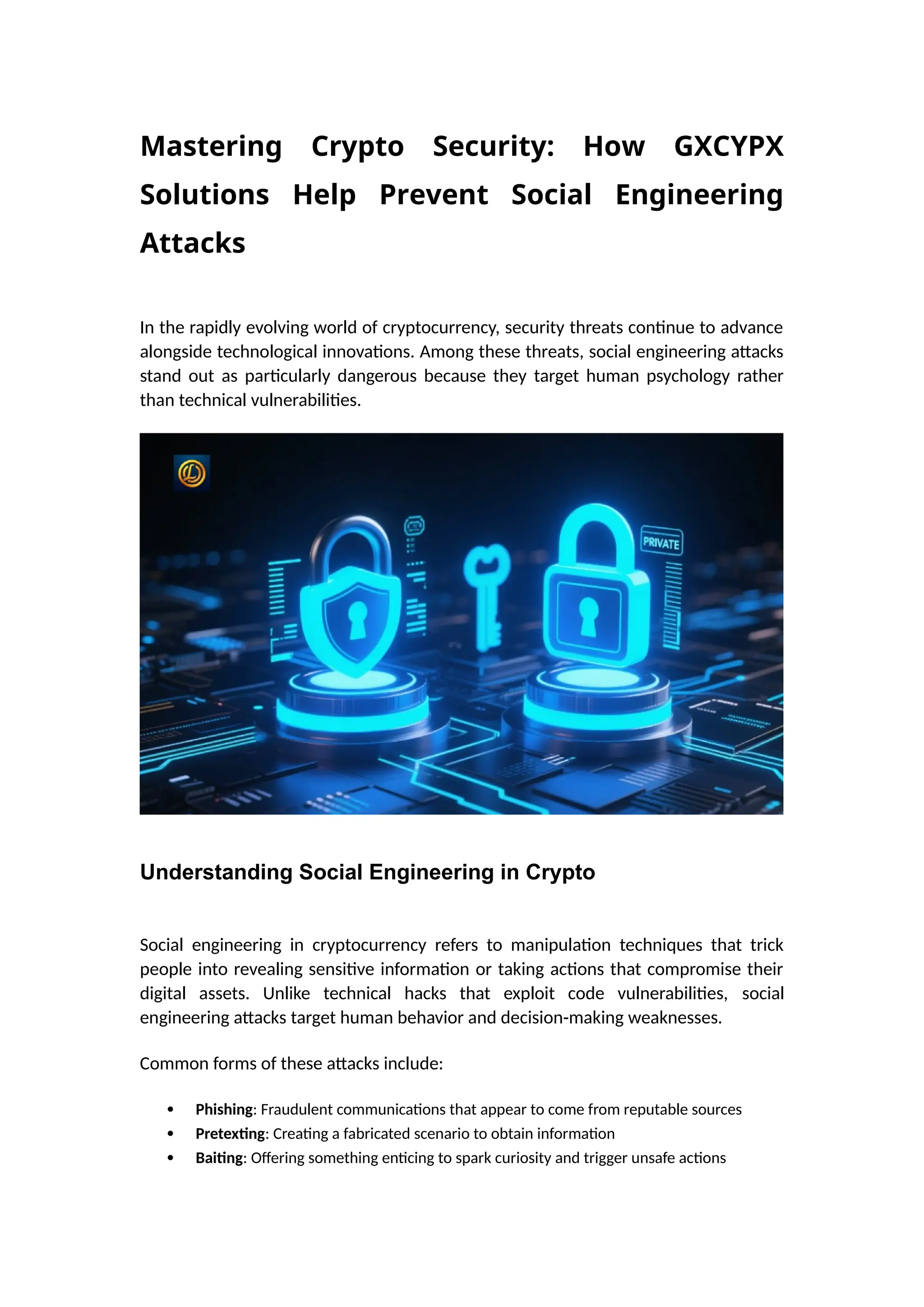Mastering Crypto Security: How GXCYPX Solutions Help Prevent Social  Engineering Attacks | DOCX