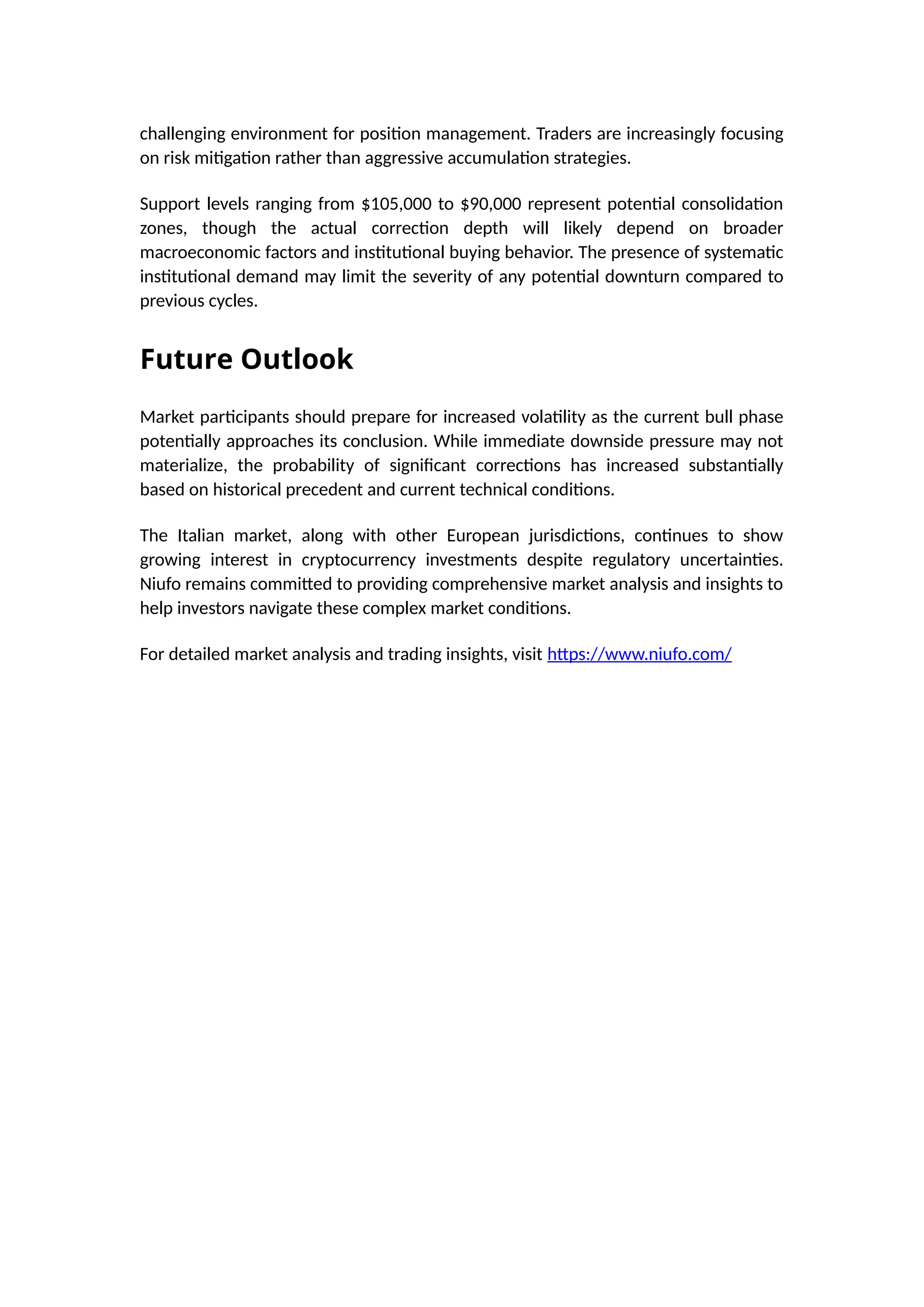 Niufo Market Insights: Bitcoin Shows Signs of Exhaustion as $69K Bear  Target Emerges | DOCX