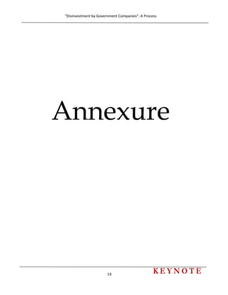 “Disinvestment by Government Companies”: A Process 
19                      
 
Annexure
 