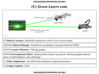 UNCLASSIFIED//FOR OFFICIAL USE ONLY

                               (U) Green Lasers cont.

                              ...