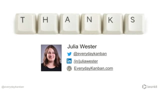 @everydaykanban
EverydayKanban.com
@everydaykanban
/in/juliawester
Julia Wester
 