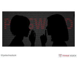 @petecheslock
WE TAKE SECURITY
SERIOUSLY
http://blog.b3k.us/2012/01/24/some-rules.html
“These are not features: Security, Availability, Performance.”
- Benjamin Black
 