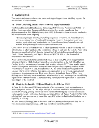 Do d cloud computing security requirements guide (srg) version 1 | PDF