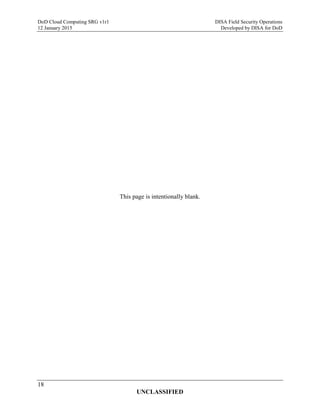 Do d cloud computing security requirements guide (srg) version 1 | PDF