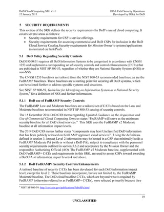 Security Guide Dod Do d cloud computing security requirements guide (srg) version 1 | PDF