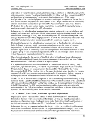Do d cloud computing security requirements guide (srg) version 1 | PDF