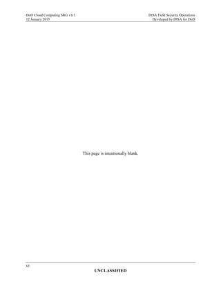 Do d cloud computing security requirements guide (srg) version 1 | PDF