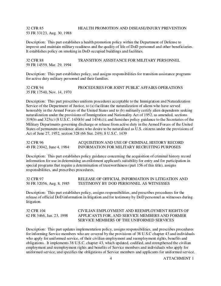department of defense preliminary regulatory reform plan military transition cover letter