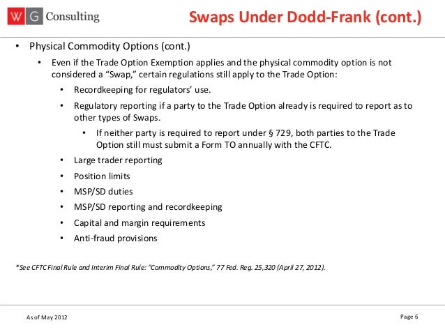 Trade option exemption cftc