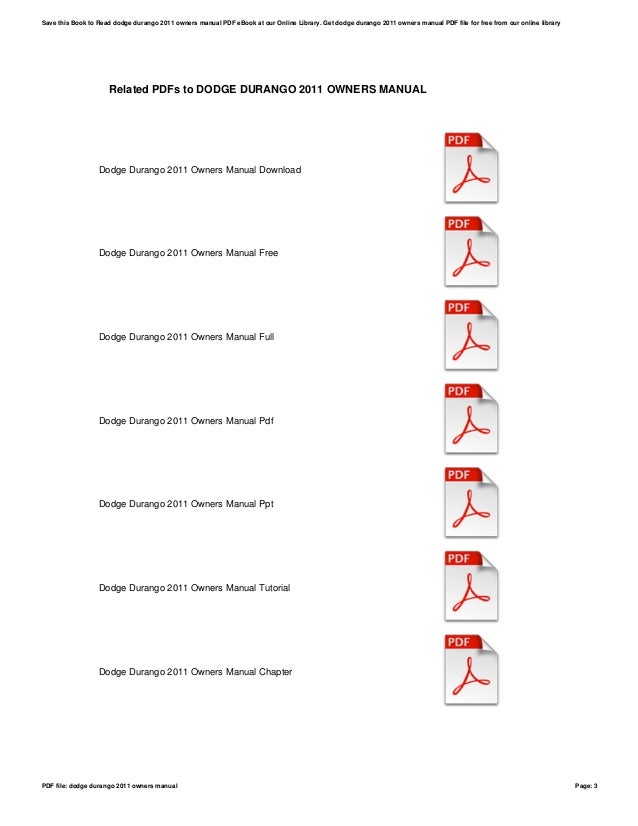 Dodge durango-2011-owners-manual