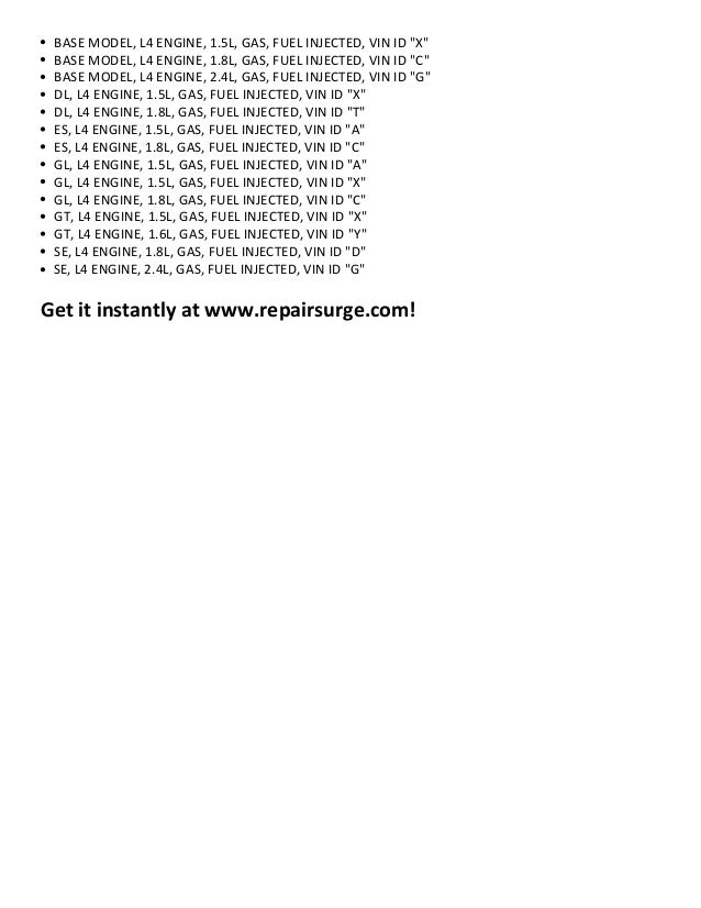 Dodge Colt Repair Manual 1990-1994