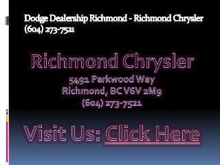 Dodge Dealership Vancouver BC - Richmond Chrysler (604) 273-7521