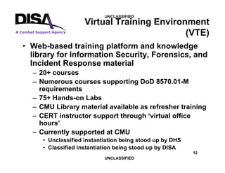 DoD IA Training Products, Tools Integration, and Operationalization