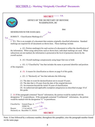 A Reference Guide For Marking Dod Documents – MQNCEM