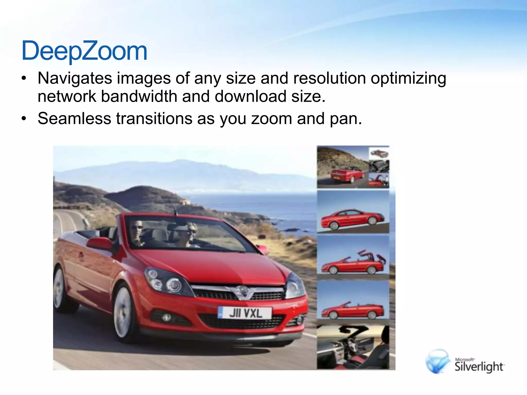 Access Managed Code from JavaScript1.- Mark a property, method or event as [Scriptable][ScriptableMember]publicvoidSearch(stringName) { ... }2.- Register a scriptable objectHtmlPage.RegisterScriptableObject (&quot;EntryPoint&quot;, this);3.- Access the managed object from scriptvar control = document.getElementById(&quot;SilverlightControl&quot;);control.Content.EntryPoint.Search(input.value);