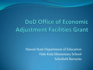 Hawaii State Department of Education
         Hale Kula Elementary School
                   Schofield Barracks
 