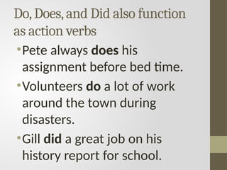 ENGLISH GRAMMAR (AUXILIARY VERB- DO, DOES, DID) | PPT