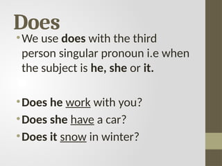 ENGLISH GRAMMAR (AUXILIARY VERB- DO, DOES, DID) | PPT