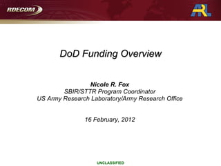 DoD Funding Overview (Grants Workshop)