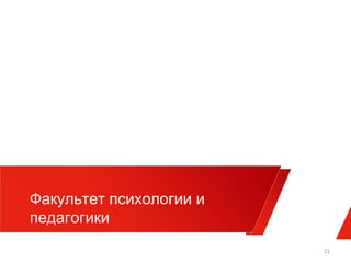 Факультет психологии и
педагогики
21

 