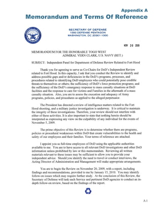 Appendix A
Memorandum and Terms Of Reference




                                 A-1
 