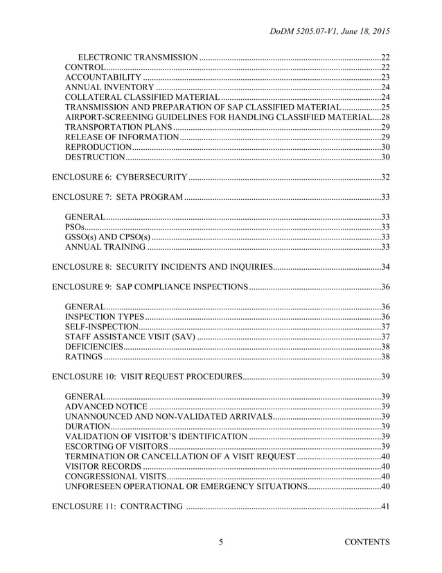 Security Guide Dod Do d special access program security manual dodm 5205-07-v1 | PDF ...