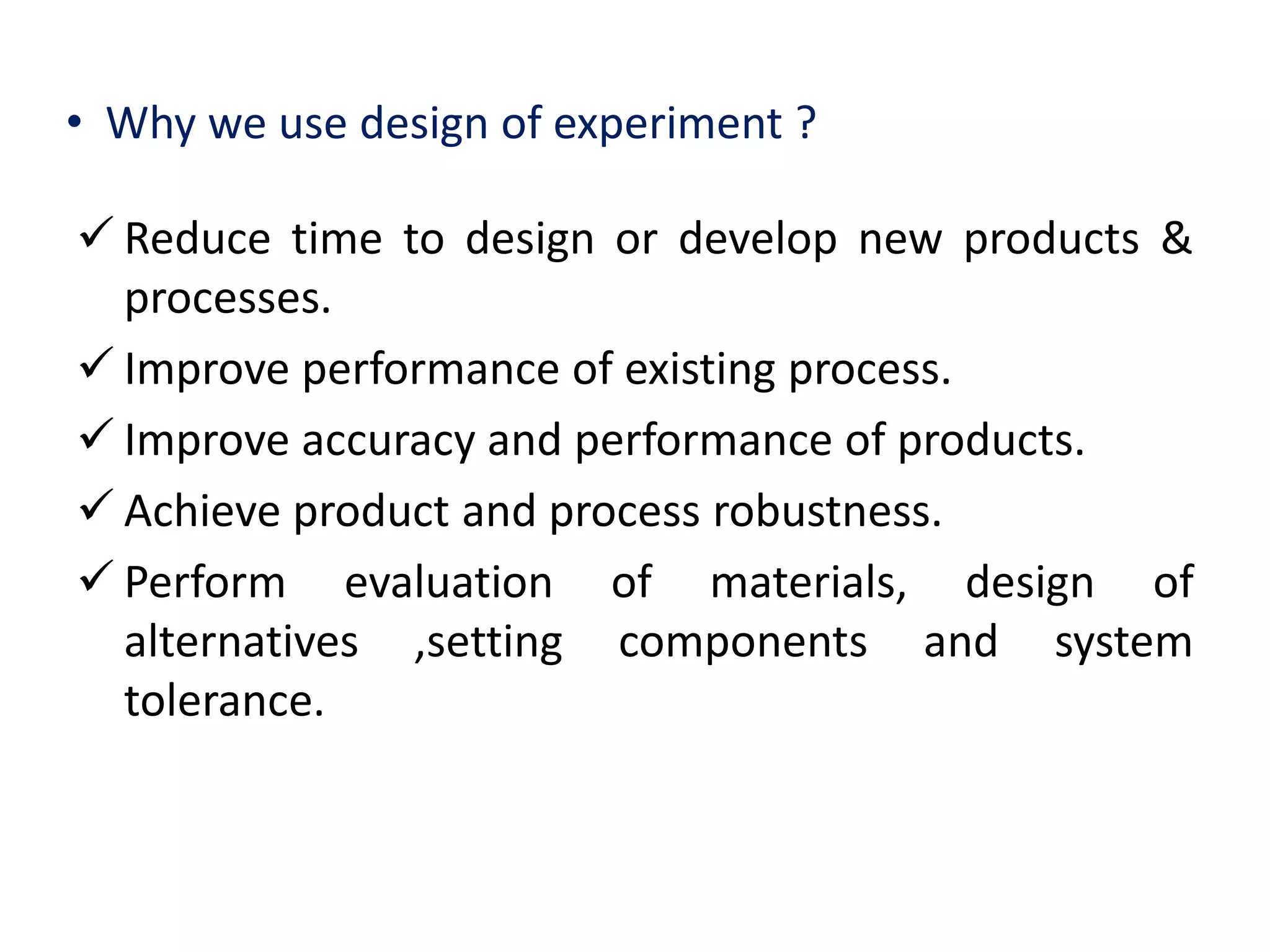 Factors affecting Design of Experiment (DOE) and softwares of DOE | PPTX