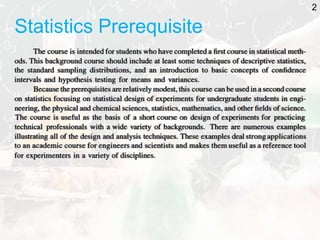 Statistics Prerequisite
2
 