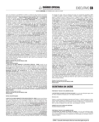 EXECUTIVO 
SALVADOR, SEXTA-FEIRA, 3 DE FEVEREIRO DE 2023 - ANO CVII - No
23.597
República Federativa do Brasil - Estado da Bahia
DIÁRIO OFICIAL
grave, foi constatada no dia 06/06/2021 às 08:50h, na Vereda da palha, Arredores da Fazenda
Juá, próximo a serra da Borracha, zona rural do município de Curaçá-BA, sob as Coordenadas
S-9.298408°/W39.653922°.”. CARLOS BENEDITO SILVA BATISTA, CPF nº 707.199.505-20
nos autos do processo administrativo nº 2021-006632/TEC/AIIN-0066, em 01/09/2022, foi
homologado o Auto de Infração de INTERDIÇÃO TEMPORÁRIA, “a atividade de abate de
animais (bovinos, ovinos e caprinos) sem a devida licença/autorização de órgão ambiental
competente. A infração foi constatada no dia 07/06/2021 às 14h12min, na propriedade de José
de Fortunato, localizada na sede do município de Curaçá - BA, nas coordenadas geográficas:
S - 08,98604º/W - 039,90760º.”. JOSE ALBERTO BRITO DE LIMA, CPF nº 325.494.825-49,
nos autos do processo administrativo de nº 2020-003176/TEC/AIMU-0303, em 05/10/2022, foi
homologadooAutodeInfraçãodeMultanovalororiginaldeR$5.000,00(cincomilreais),sujeito
a juros e correção monetária, “por operar empreendimento de cerâmica (produção de blocos)
sem qualquer licença e/ou autorização de órgão competente, causando grave dano ambiental
com extração ilegal de argila e madeira. A infração foi constatada em terreno situado próximo
Povoada de Palmeiras, Município de Esplanada/BA, no entorno das coordenadas geográficas:
-11,73554°S e -37,97945°W, em 08/04/2020, às 10:00h.”. CLOVIS OLIVEIRA E SILVA, CPF
nº. 052.964.555-68, nos autos do processo administrativo nº 2021-012742/TEC/AIIN-0218, em
11/10/2022, foi homologado o Auto de Infração de INTERDIÇÃO TEMPORÁRIA, “por promover
atividade de supressão de vegetação nativa em duas áreas localizadas na Fazenda Santa Ana,
município de Tapiramutá, que somadas dão um total de 38 hectares. A infração foi constatada
na Zona Rural do Município de Tapiramutá, na propriedade rural denominada Fazenda Santa
Ana, aos 20/10/2021, às 12h25min, com Coordenadas Geográficas S 11,88450 W 40,91607
e S 11,88344 W 40,93019.”. ELISIO CARLOS PILLATI, CPF nº 081.896.840-00, nos autos do
processo administrativo de nº. 2020-001032/TEC/AIMU-0070, em 15/09/2022, foi homologado
o Auto de Infração de Multa no valor original de R$ 174.000,00 (cento e setenta e quatro mil
reais), sujeito a juros e correção monetária, “por destruir ou danificar uma área de 28,6001 de
vegetação nativa, aprovada como servidão ambiental, localizada na Fazenda Renascer (mat.
8601). A servidão ambiental foi aprovada por meio do processo 2011-006678/TEC/ASF-0009 e
certificado ASF 0006/2011-1532, em caráter permanente. O responsável fica ainda obrigado ao
cumprimento da reposição florestal conforme parágrafo único, do Art. 41 do Decreto Estadual
15.180/14. A reposição florestal deverá ser paga conforme inciso III do art. 45 do citado Decreto.
Deverá no prazo de 60 dias apresentar Plano de Recuperação Ambiental - PRA para a área de
servidão, objeto de intervenção.”. Oportunidade em que concede prazo de 20 (vinte) dias para
interpor Recurso Administrativo perante o CEPRAM, a contar do dia subsequente ao da data
de publicação deste edital, devendo ser protocolado nesta Autarquia. E, para conhecimento de
todos, mandou expedir este Edital que entrará em vigor a partir da sua publicação no Diário
Oficial do Estado da Bahia.
Salvador, 02 de Fevereiro de 2023.
MÁRCIA CRISTINA TELLES DE ARAÚJO LIMA
Diretora Geral
EDITAL DE NOTIFICAÇÃO
O INSTITUTO DO MEIO AMBIENTE E RECURSOS HÍDRICOS - INEMA, através da sua
Diretora Geral, nos termos do art. 261, inciso III do Decreto Estadual nº. 14.024 de 06 de junho
de 2012, que aprova o Regulamento da Lei 10.431/2006, c/c artigo 231, inciso I do Código Civil,
FAZ SABER a todos quando o presente virem, ou dele conhecimento tiverem e, principalmente,
por se encontrar em lugar incerto e não sabido, ao Autuado: CRISTIANE TIYONO PORTOLESE
MORINAGA FACCIONI, CPF 993.099.551-04, nos autos do processo administrativo nº
2022-009737/TEC/NOT-2363, que “A requerente deverá efetuar os seguintes esclarecimentos/
alterações acerca do cadastro da Fazenda Santa Maria III (n° CAR BA-2909307-DA5F.6601.
D46A.44A0.A4BB.A808.A956.B998) no Cadastro Estadual Florestal de Imóveis Rurais (CEFIR):
a) Cadastrar o profissional Pedro Henrique Bagnara Fistarol como responsável técnico na aba
“Dados Específicos”; b) Apensar no cadastro a ART do profissional Pedro Henrique Bagnara
Fistarol, apresentada na resposta da notificação 2021-006922/TEC/NOT-1383; c) Apresentar
Certidão de Habilitação para Compensação de Reserva Legal emitida pelo Instituto Chico Mendes
de Conservação da Biodiversidade (ICMBio), considerando que o imóvel Fazenda Surubim (n°
CAR BA-2908101-7921.71AD.0307.4130.A4DA.61C6.358B.04CD) se encontra inserido dentro
dos limites do Parque Nacional Grande Sertão Veredas e, portanto, a compensação de Reserva
Legal é possível apenas mediante doação. A aprovação da Reserva Legal do presente imóvel
está condicionada aos ajustes também requeridos na Fazenda Surubim por meio de notificação
específica.”. Oportunidade em que o concede prazo para cumprimento de 60 (sessenta)
dias a partir da data de publicação deste edital, salientando, que o não cumprimento desta
notificação implicará na aplicação das penalidades previstas na legislação ambiental do
Estado da Bahia.
Salvador, 02 de Fevereiro de 2023.
MÁRCIA CRISTINA TELLES DE ARAÚJO LIMA
Diretora Geral
EDITAL DE NOTIFICAÇÃO
O INSTITUTO DO MEIO AMBIENTE E RECURSOS HÍDRICOS - INEMA, através da sua Diretora
Geral, nos termos do art. 261, inciso III do Decreto Estadual nº. 14.024 de 06 de junho de 2012,
que aprova o Regulamento da Lei 10.431/2006, c/c artigo 231, inciso I do Código Civil - FAZ
SABER a todos quando o presente virem, ou dele conhecimento tiverem e, principalmente, por
se encontrar em lugar incerto e não sabido, ao Autuado: ENILSON ROCHA DOS SANTOS, CPF
nº 072.125.298-26, nos autos do processo administrativo nº 2018-009846/TEC/AIIN-0170, em
25/08/2022 foi homologado o Auto de Infração de INTERDIÇÃO TEMPORÁRIA, “por atividade
ilegal de supressão de vegetação para construção de estrada, em desacordo com a legislação
ambiental vigente, sem autorização e sem licença ambiental do órgão competente. A infração foi
constatada na Propriedade Rural na rua da Mata no Vale do Capão do Sr. Enilson, localizada na
zona rural do município de Palmeiras - BA, nas proximidades das Coordenadas Geográficas S:
12,62381º; W: 41,49595º, Datum Sirgas 2000, em 09/10/2015, às 11:20 H.”; LUIZ GONZAGA
DA SILVA CPF nº 862.496.715-52, os autos do processo administrativo nº 2015-005362/TEC/
AIIN-0114, em 18/12/2020, foi homologado o Auto de Infração de INTERDIÇÃO TEMPORÁRIA,
“de duas áreas desmatadas sem autorização de órgão ambiental competente, com a finalidade
de produção de carvão, sendo as poligonais das áreas nas coordenadas geográficas: ÁREA
1. 11.86948º 41.24678º; 11.87001º 41.24692º; 11.87053º 41.24597º; 11.87008º 41.24555º, e
ÁREA 2: 11.86915º 41.24725º; 11.86913º 41.24731º; 11.86962º 41.24757º 11.86964º 41.24751º,
Datum Sirgas 2000. A infração foi constatada aos 24 dias do mês de Março de 2015, no Povoado
de Mata Florêncio, Zona Rural de Bonito, às 13:45H..”; CONSORCIO TORC - IVAI, CNPJ nº
12.855.725/0001-40, nos autos do processo administrativo de nº 2016-012872/TEC/AIMU-0926,
em 17/11/2022, foi homologado o Auto de Infração de MULTA no valor original 3.000,00 (três
mil reais), sujeito a juros e correção monetária, “ pelo fato do empreendedor ter entrado com
o pedido de Renovação da Licença Unificada - RLU, processo SEIA 2015.001.002064/INEMA/
LIC-02064, fora do prazo estabelecido”; FRANCISCO EXUPERIO MENDONÇA COSTA, CPF
nº 980.743.425-49, nos autos do processo administrativo de nº 2018-006829/TEC/AIMU-0555,
em 15/09/2022, foi homologado o Auto de Infração de MULTA no valor original 5.000,00 (cinco
mil reais), sujeito a juros e correção monetária, “por prestar informação falsa no CEFIR do
imóvel denominado Fazenda Dois Irmãos, município de Bonito-BA, referente: a) ao estado de
preservação da reserva legal - RL declarada como preservada, porém a mesma encontra-se
com áreas degradadas nos pontos das coordenadas geográficas -12,07577º/-41,36425º e
-12,07434º/-41,36383º; b) não ter declarado as tipologias de APP de nascente (localizada nas
coordenadas geográficas -12,07556º/-41,35968º), e de faixa marginal de cursos d`água natural
nas coordenadas -12,07750º/-41,36053º; e c) não ter declarado as áreas com remanescente
de vegetação nativa, localizadas nas coordenadas geográficas -12,07816º/-41,35204º,
-12,07180º/-41,34591º, e -12,06790º/-41,35126º. A infração foi constatada na fazenda Dois
Irmãos, zona rural de Bonito - BA, nas coordenadas geográficas -12,07970º/-41,34186º, no dia
04/07/2018, às 11:20h.”; EGNALDO PESSOA DE CARVALHO CNPJ nº 14.844.146/0001-28,
nos autos do processo administrativo nº 2012-018976/TEC/AIAD-0296, em 09/09/2022 foi
homologado o Auto de Infração de ADVERTÊNCIA,“pelo não cumprimento da Notificação
Nº 2011-022543/TEC/NOT-7035. A infração foi constatada na Sede do INEMA-Monte Serrat,
Salvador-Ba, no dia 28/11/2012 às 09h30min”; LAURISNETO OLIVEIRA DA SILVA, CPF
nº 710.700.015-20, os autos do processo administrativo nº 2013-009412/TEC/AIDF-0009,
em 02/08/2022 foi homologado o Auto de Infração de DESTRUIÇÃO DE FORNOS PARA
PRODUÇÃO DE CARVÃO VEGETAL, “aplica ao supracitado a penalidade destruição de fornos
para produção de carvão por construir pátio de carbonização sem autorização ambiental, A
infração foi constatada no dia 08/04/13 as 11:00h na fazenda Boa Sorte no município de Poções
sob as coordenadas geográficas Latitude: 14.57637ºS e Longitude: 040.40073°W.”; DJALVA
GUIMARES CRUZ, CPF nº 257.792.305-87, nos autos do processo administrativo de nº
2019-000335/TEC/AIMU-0046, em 08/09/2022, foi homologado o Auto de Infração de MULTA
no valor original de R$ 1.000,00 (hum mil reais), sujeito a juros e correção monetária, “por
descumprir obrigação estabelecida no auto de infração 2013-010978/TEC/AIAD-0311, no que
se refere captar, derivar ou utilizar recursos hídricos, para qualquer finalidade, sem a respectiva
outorga de direito de uso, quando exigível, ou em desacordo com as condições estabelecidas.
A infração foi constatada na Unidade Regional do INEMA, localizada em Seabra, em análise
documental, em 16/01/2019, às 10:15H. Endereço da Unidade Regional do INEMA: Rua Francisco
Costa, nº 408, Vasco Filho. Seabra. Cep: 46900-000.”; FRANCISCO EXUPERIO MENDONÇA
COSTA, CPF nº 980.743.425-49, nos autos do processo administrativo de nº 2018-006834/TEC/
AIMU-0556, em 15/09/2022, foi homologado o Auto de Infração de MULTA no valor original
10.000,00 (dez mil reais), sujeito a juros e correção monetária, “por extrair minerais sem a
competente autorização, permissão, concessão ou licença da autoridade competente, dentro
dos limites da área de reserva legal declarada no CEFIR. A infração foi constatada na fazenda
Dois Irmãos, zona rural de Bonito - BA, nas coordenadas geográficas -12,07434º/-41,36383º,
no dia 04/07/2018, às 11h20min”. Oportunidade em que concede prazo de 20 (vinte) dias para
interpor Recurso Administrativo perante o CEPRAM, a contar do dia subsequente ao da data
de publicação deste edital, devendo ser protocolado nesta Autarquia. E, para conhecimento de
todos, mandou expedir este Edital que entrará em vigor a partir da sua publicação no Diário
Oficial do Estado da Bahia.
Salvador, 02 de Fevereiro de 2023.
MÁRCIA CRISTINA TELLES DE ARAÚJO LIMA
Diretora Geral
<#E.G.B#755800#33#818227/>
SECRETARIA DA SAÚDE
<#E.G.B#755618#33#818036>
PORTARIA Nº 105 DE 31 DE JANEIRO DE 2023
A SECRETÁRIA DA SAÚDE DO ESTADO DA BAHIA, no uso de suas atribuições legais, tendo
em vista o constante no Processo de nº. 019.10492.2019.0059710-70,
R E S O L V E:
Publicar a conclusão da Sindicância instaurada pela Portaria n°. 05/2019, publicada no Diário
Oficial do Estado da Bahia de 15/05/2019, que teve como opinativo da d. Procuradoria Geral do
Estado - PGE, mediante Parecer Nº PA-NCAD-116-2023 (id. 00061105101), o arquivamento do
feito, com fulcro no disposto no art. 206, inciso I, da Lei Estadual n° 6.677/94.
ROBERTA SILVA DE CARVALHO SANTANA
Secretária Estadual da Saúde
<#E.G.B#755618#33#818036/>
<#E.G.B#755864#33#818295>
PORTARIA Nº 106 DE 31 DE JANEIRO DE 2023
A SECRETÁRIA DA SAÚDE DO ESTADO DA BAHIA, no uso de suas atribuições legais,
com fulcro no disposto no art. 203 e 238 da Lei estadual nº 6.677/94, e em conformidade
com os entendimentos firmados no Procedimento de Uniformização de Orientação Jurídica nº
PGE2016175897-0.
CÓPIA - Consulte informação oficial em www.dool.egba.ba.gov.br
 