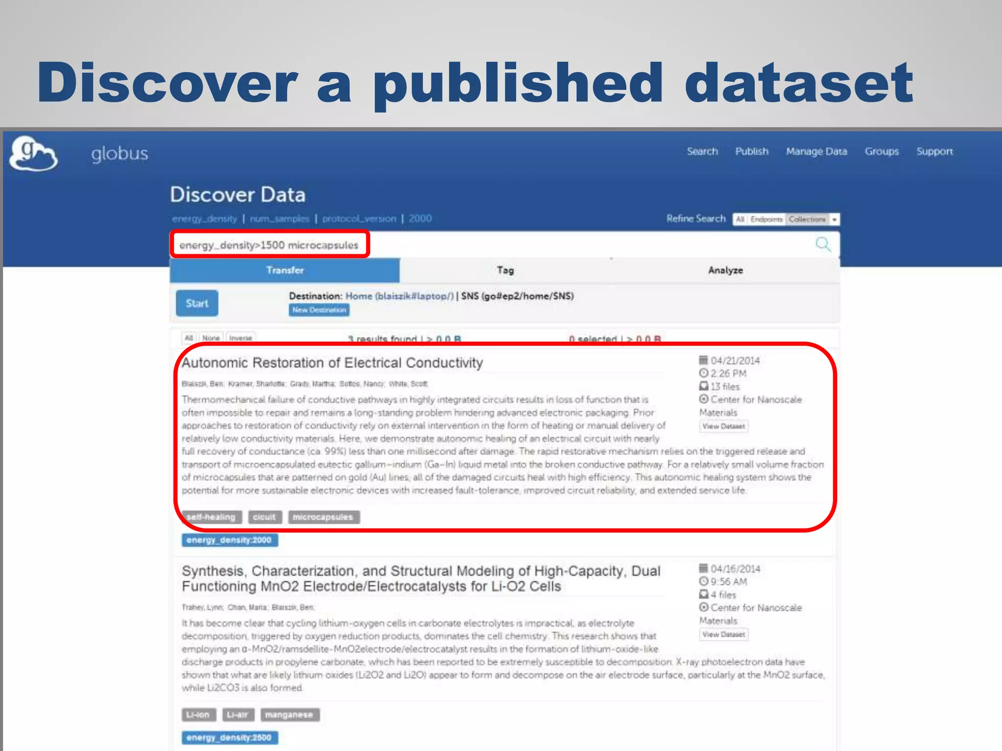 Discover a published dataset
41
 