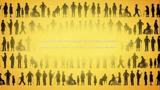 - O número de pacientes é estimado em 35,6 milhões no mundo.
- Atingindo os 65,7 milhões em 2030 e o 125,4 milhões em 2050
 