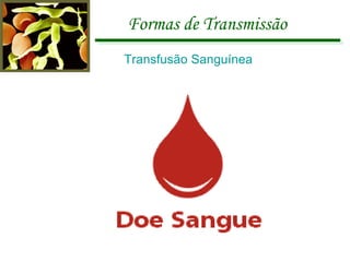Formas de Transmissão Transfusão Sanguínea 