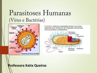 Parasitoses Humanas 
(Vírus e Bactérias) 
Professora Katia Queiroz 
 