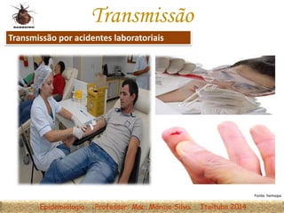 Epidemiologia Professor: Msc. Márcio Silva Itaituba 2014
Transmissão por acidentes laboratoriais
Transmissão
Fonte: hemopa
 