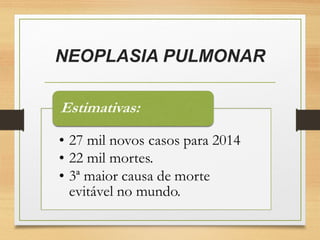 NEOPLASIA PULMONAR
 