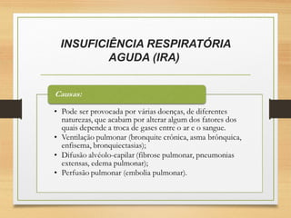 INSUFICIÊNCIA RESPIRATÓRIA
AGUDA (IRA)
 