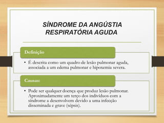 SÍNDROME DA ANGÚSTIA
RESPIRATÓRIA AGUDA
 