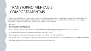 TRANSTORNO MENTAIS E
COMPORTAMENTAIS
 