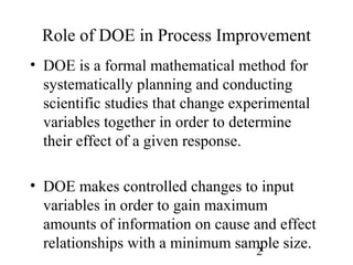 Planning of the experiments in research | PPT