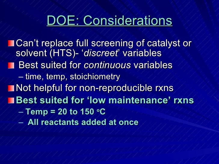 DOE Applications in Process Chemistry Presentation