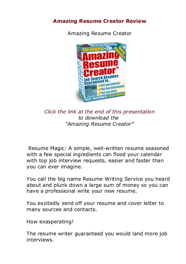 does amazing resume creator actually work amazingresumecreator review amazing resumes