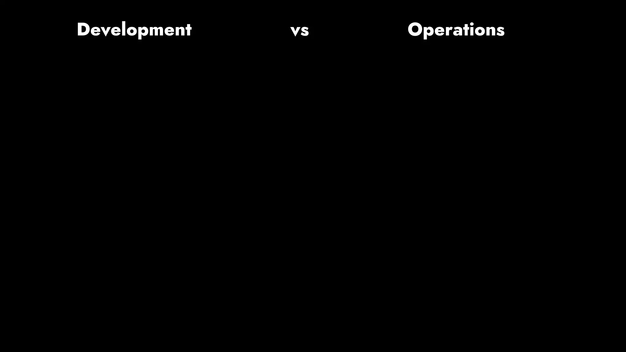 Development vs Operations
 