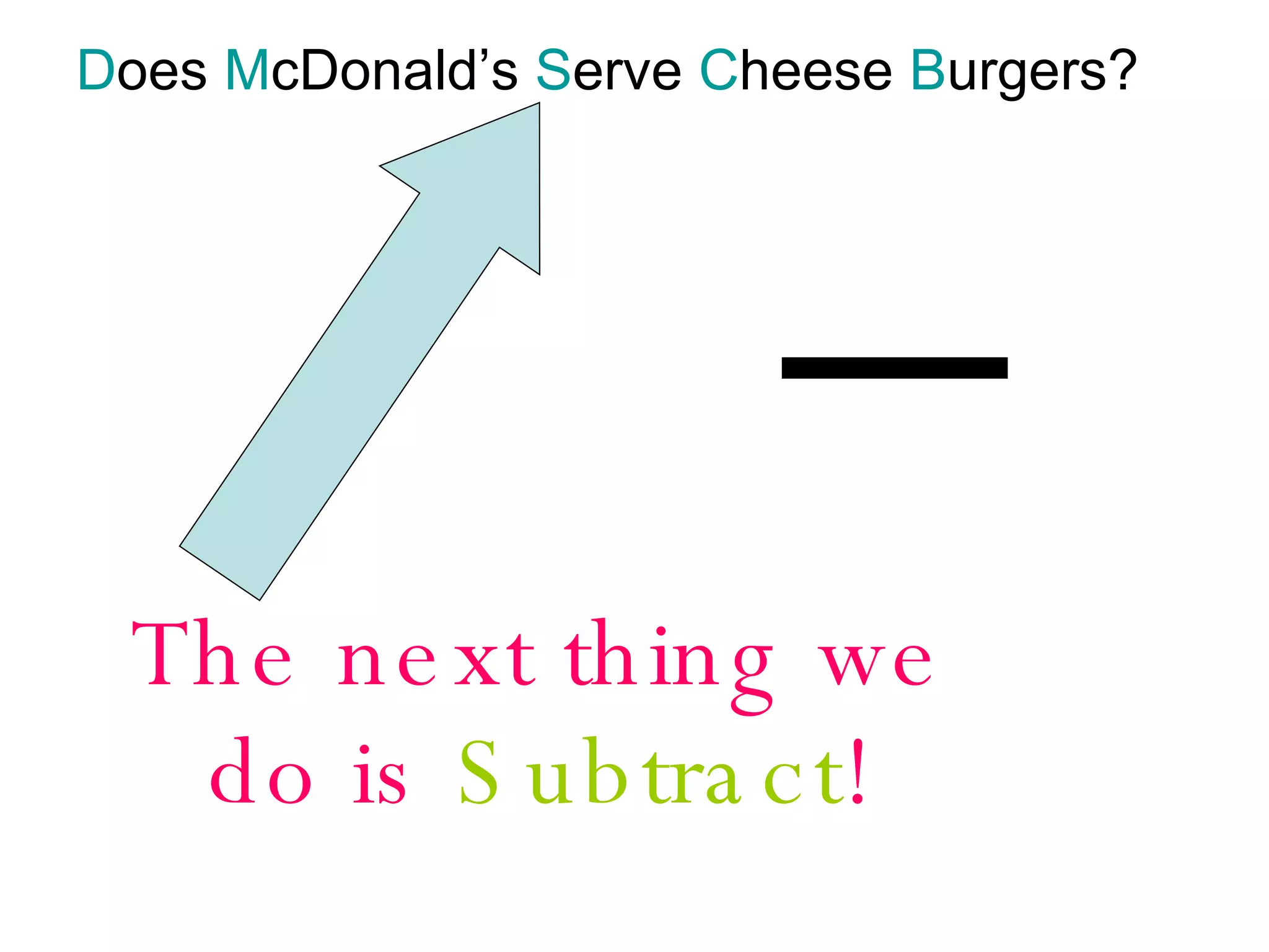 Does McDonald\'s Sell Cheeseburgers? (lomg division) PPT