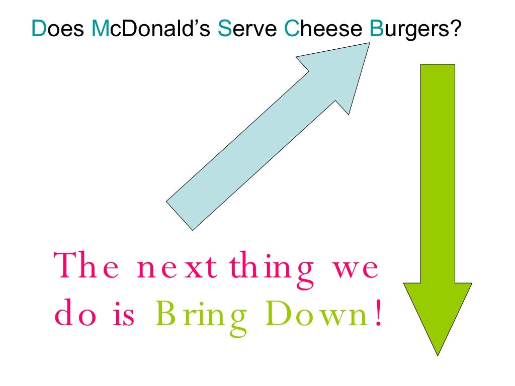 Does McDonald\'s Sell Cheeseburgers? (lomg division)