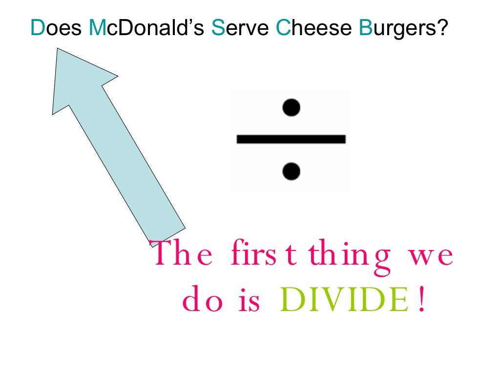 Does McDonald\'s Sell Cheeseburgers? (lomg division)