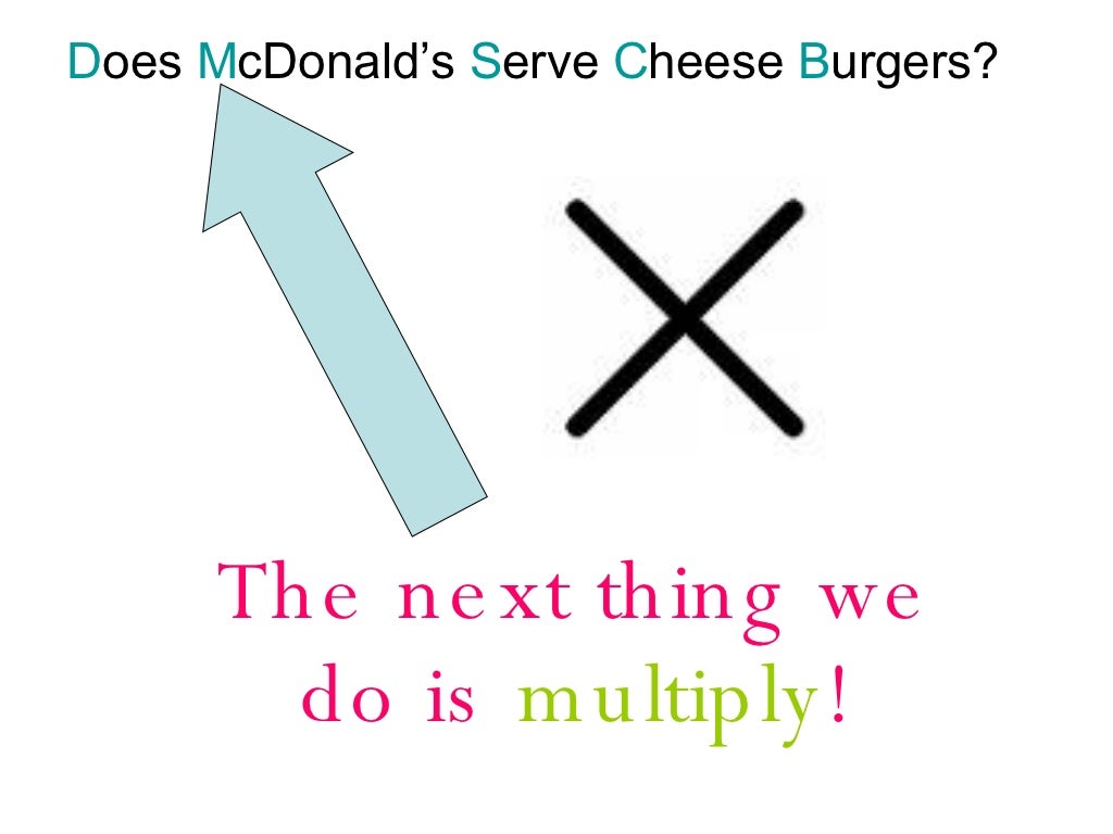 Does McDonald\'s Sell Cheeseburgers? (lomg division)