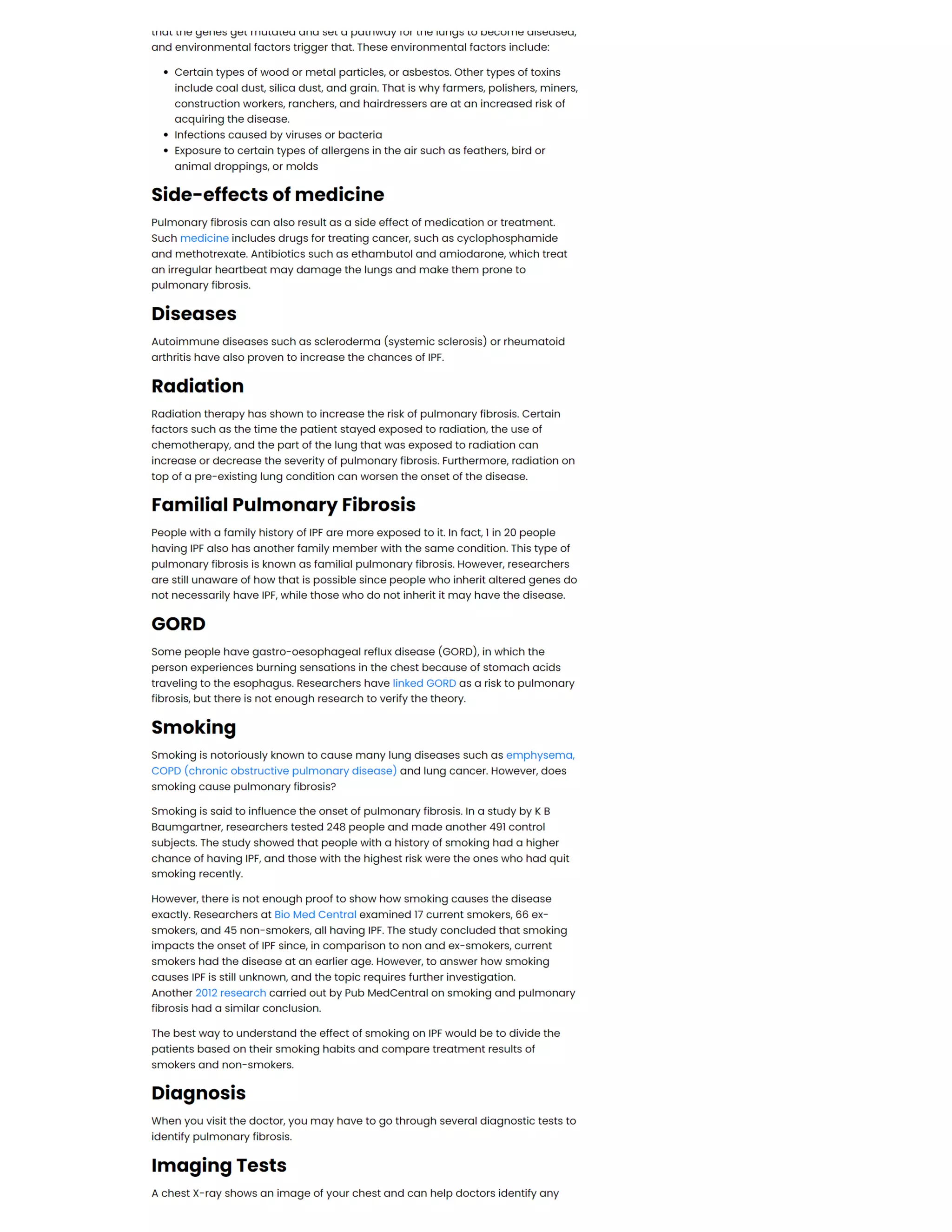 Does Smoking Cause Pulmonary Fibrosis