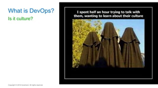 What is DevOps?
Is it culture?
Copyright © 2016 Accenture All rights reserved.
 