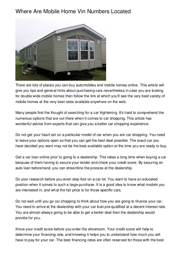 Mobile homes model number Mobile homes model number